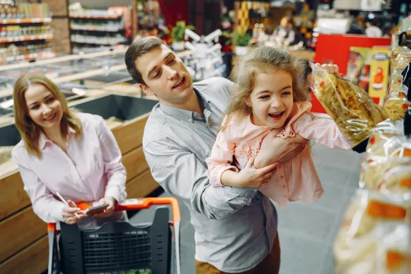 a parent doing grocery